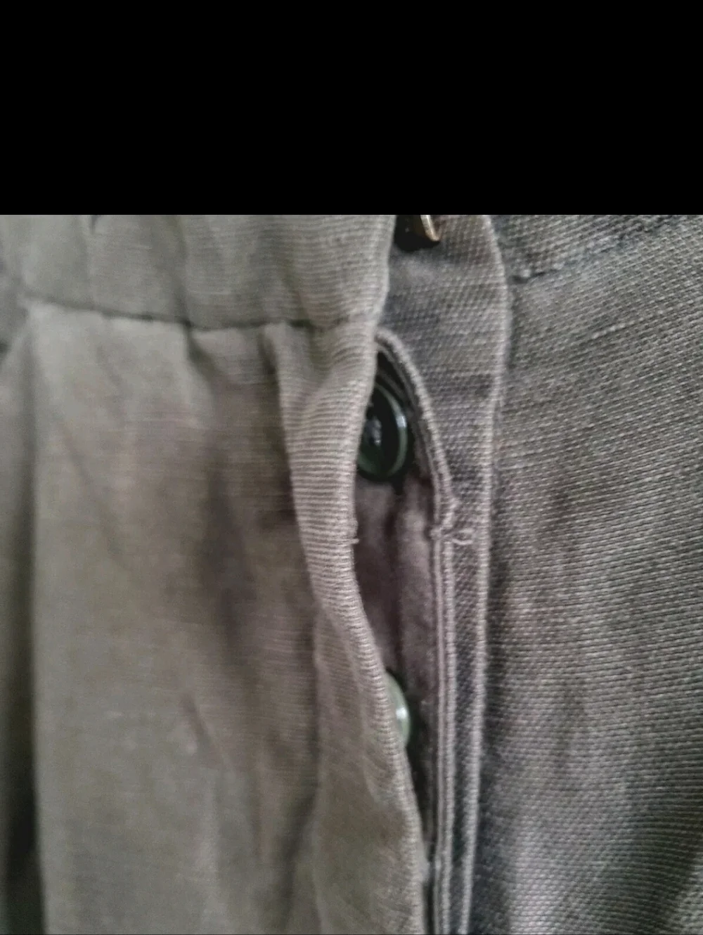 Wilfred Aritzia Cropped Linen Pant Green Trouser Cuffed Hem Size 6